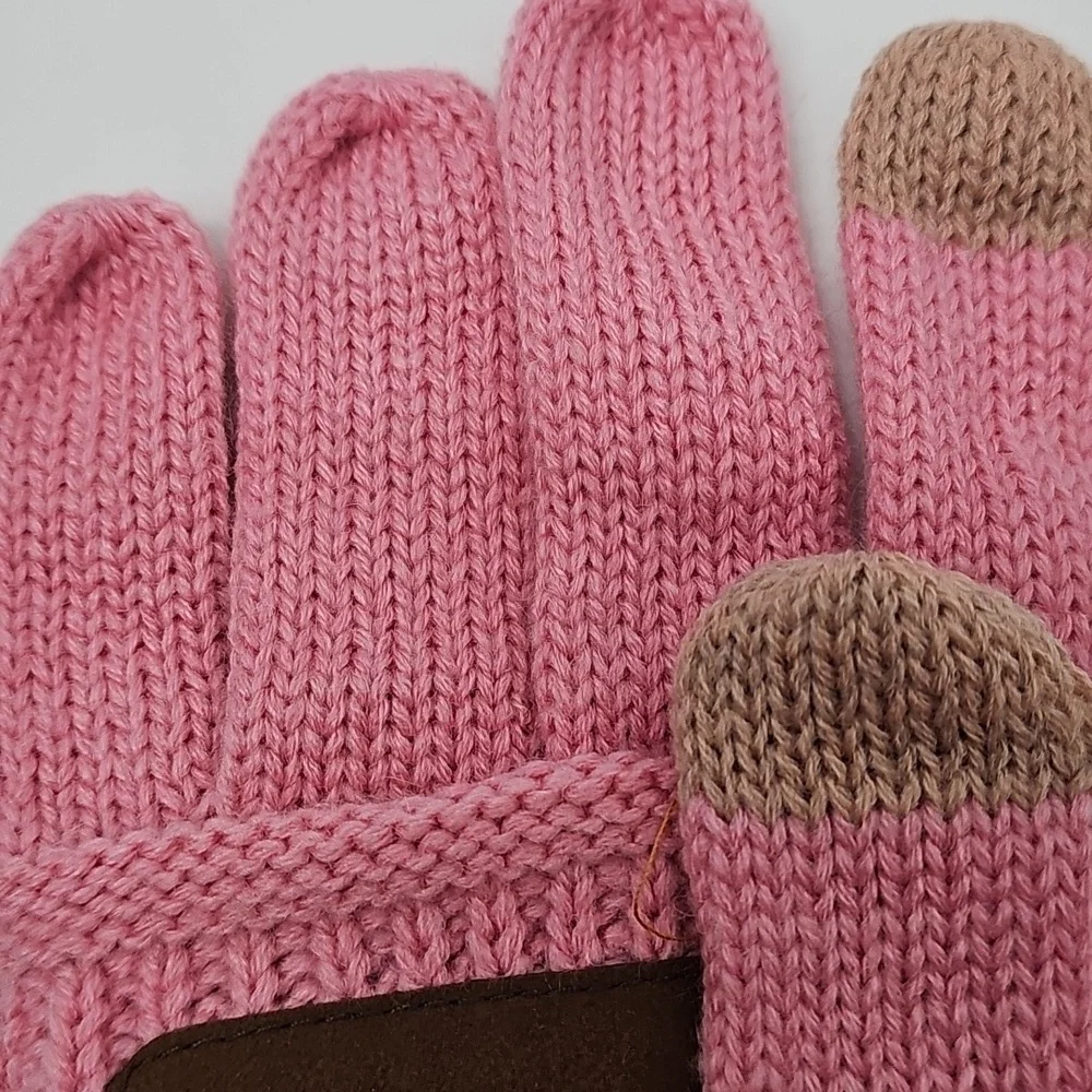 Soft Pink Knit Feminine Winter Outerwear Gloves‎ Coquette Girl Feminine Warm